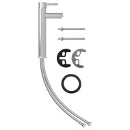 Мивка за баня с кран и сифон, кафяво закалено стъкло