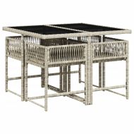 Градински трапезен комплект 5 части с възглавници светлосив