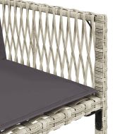 Градински комплект с възглавници 17 части полиратан светлосив