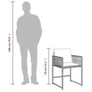 Градински комплект с възглавници 15 части полиратан светлосив