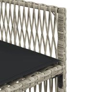 Градински трапезен комплект 9 части с възглавници светлосив