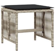 Градински комплект с възглавници 15 части полиратан светлосив