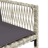 Градински комплект с възглавници 11 части, светлосив полиратан