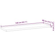 Плаващ рафт 4 бр 140x40x4 см необработено дърво акация масив