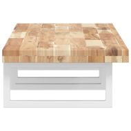 Стенен рафт за мивка, стомана и масивно дърво акация