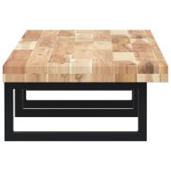 Стенен рафт за мивка, стомана и масивно дърво акация