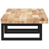 Стенен рафт за мивка, стомана и масивно дърво акация