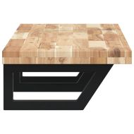 Стенен рафт за мивка, стомана и масивно дърво акация