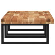 Стенен рафт за мивка, стомана и масивно дърво акация