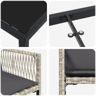 Комплект за хранене в градината 5 pcs Светлосиво полиратан