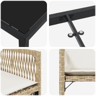 Комплект за хранене в градината 5 pcs Бежово полиратан