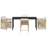 Комплект за хранене в градината 5 pcs Бежово полиратан