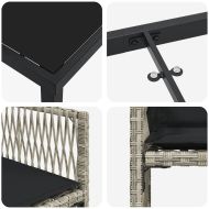 Комплект за хранене в градината 5 pcs Светлосиво полиратан