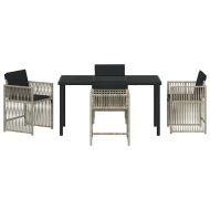 Комплект за хранене в градината 5 pcs Светлосиво полиратан