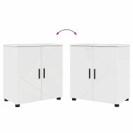 Комплект мебели за баня с чекмедже с врата 3 pcs Лъскаво бяло