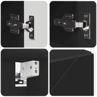 Комплект мебели за баня 4 pcs Черно Инженерно дърво & Метал