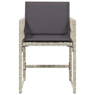 Градински столове с възглавници, 4 бр, светлосиви, полиратан