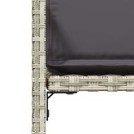 Градински столове с възглавници, 4 бр, светлосиви, полиратан