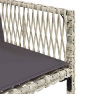 Градински столове с възглавници, 4 бр, светлосиви, полиратан