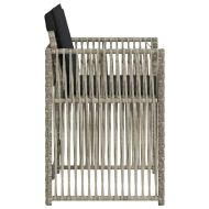 Градински столове с възглавници, 4 бр, светлосиви, полиратан