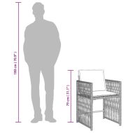Градински столове с възглавници, 4 бр, светлосиви, полиратан