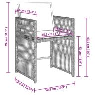 Градински столове с възглавници, 4 бр, светлосиви, полиратан