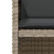 Бистро комплект с възглавници 3 части светлосив полиратан