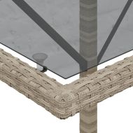 Бистро комплект с възглавници 3 части светлосив полиратан