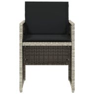 Градински трапезен комплект 5 части с възглавници светлосив