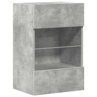 Стенни шкафове с LED светлини за телевизор, 2 бр, бетонно сив, 40x30x60,5 см