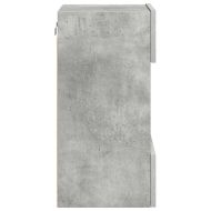 Стенни шкафове с LED светлини за телевизор, 2 бр, бетонно сив, 40x30x60,5 см