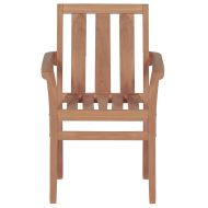 Градински столове, 2 бр, черни възглавници, тиково дърво масив