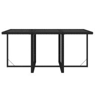 Градински трапезен комплект 7 части възглавници полиратан черен