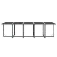 Градински трапезен комплект 11 части възглавници полиратан сив