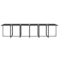 Градински трапезен комплект 13 части възглавници полиратан сив