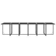 Градински комплект с възглавници 17 части полиратан сив