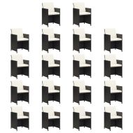 Градински комплект с възглавници 19 части полиратан черен