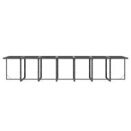 Градински трапезен комплект възглавници 19 части полиратан сив