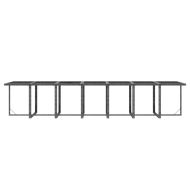 Градински комплект с възглавници 19 части полиратан сив