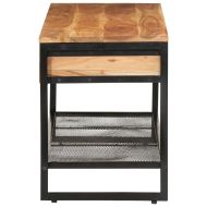 Пейка за обувки 110x35x45 см масивно дърво акация и желязо