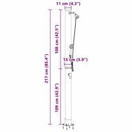 Външен соларен душ Черно 217 см PVC и алуминий