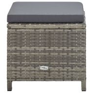 Градински комплект с възглавници, 13 части, сив полиратан