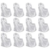 Сватбени калъфи за столове, 12 бр, бели