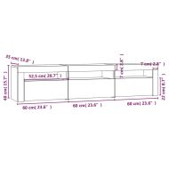 ТВ шкаф с LED осветление, опушен дъб, 180x35x40 см