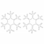 Коледни фигури снежинки с LED, 2 бр, топло бяло, 38x37 см