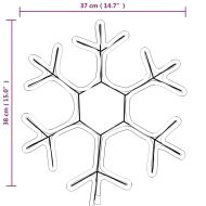 Коледни фигури снежинки с LED, 2 бр, топло бяло, 38x37 см