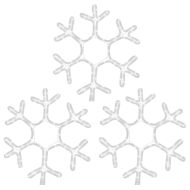 Коледни фигури снежинки с LED, 3 бр, топло бяло, 38x37 см