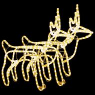 Коледни фигури на елени, 2 бр, топло бяло, 60x30x60 см