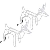 Коледни фигури на елени, 2 бр, топло бяло, 60x30x60 см