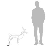 Коледни фигури на елени, 2 бр, топло бяло, 60x30x60 см